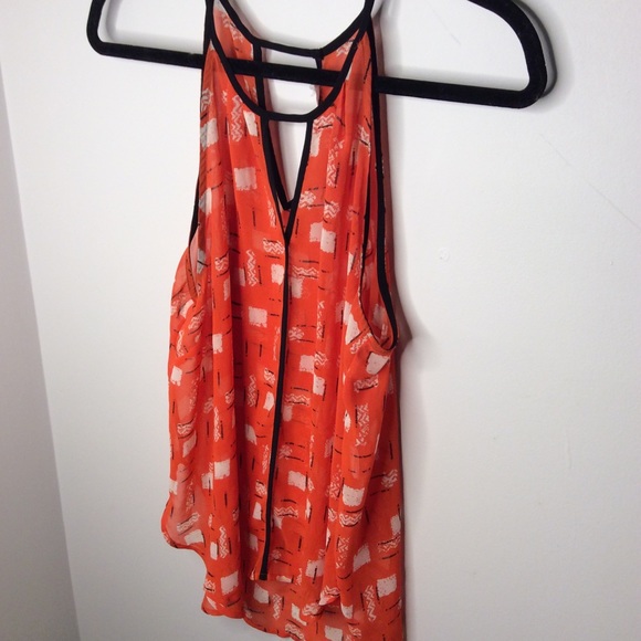 Lush, Red, White, Black, Geometric Top - Picture 2 of 5